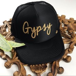 Accessories - BLACK + GOLD GLITTER GYPSY HAT Accessories - BLACK + GOLD GLITTER GYPSY HAT